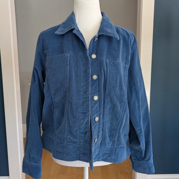 Blassport Women's Stretch Corduroy Jacket Size Large Blue - Picture 1 of 7